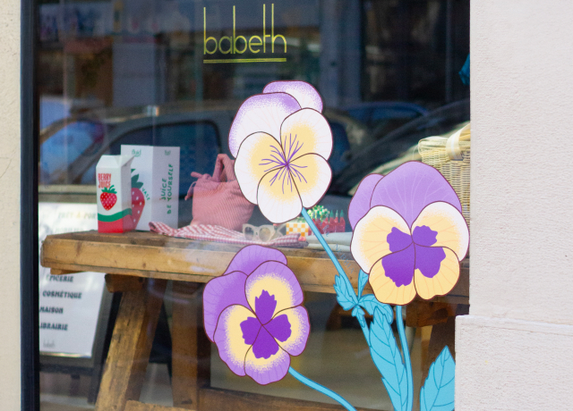 Vitrine pour la boutique Babeth